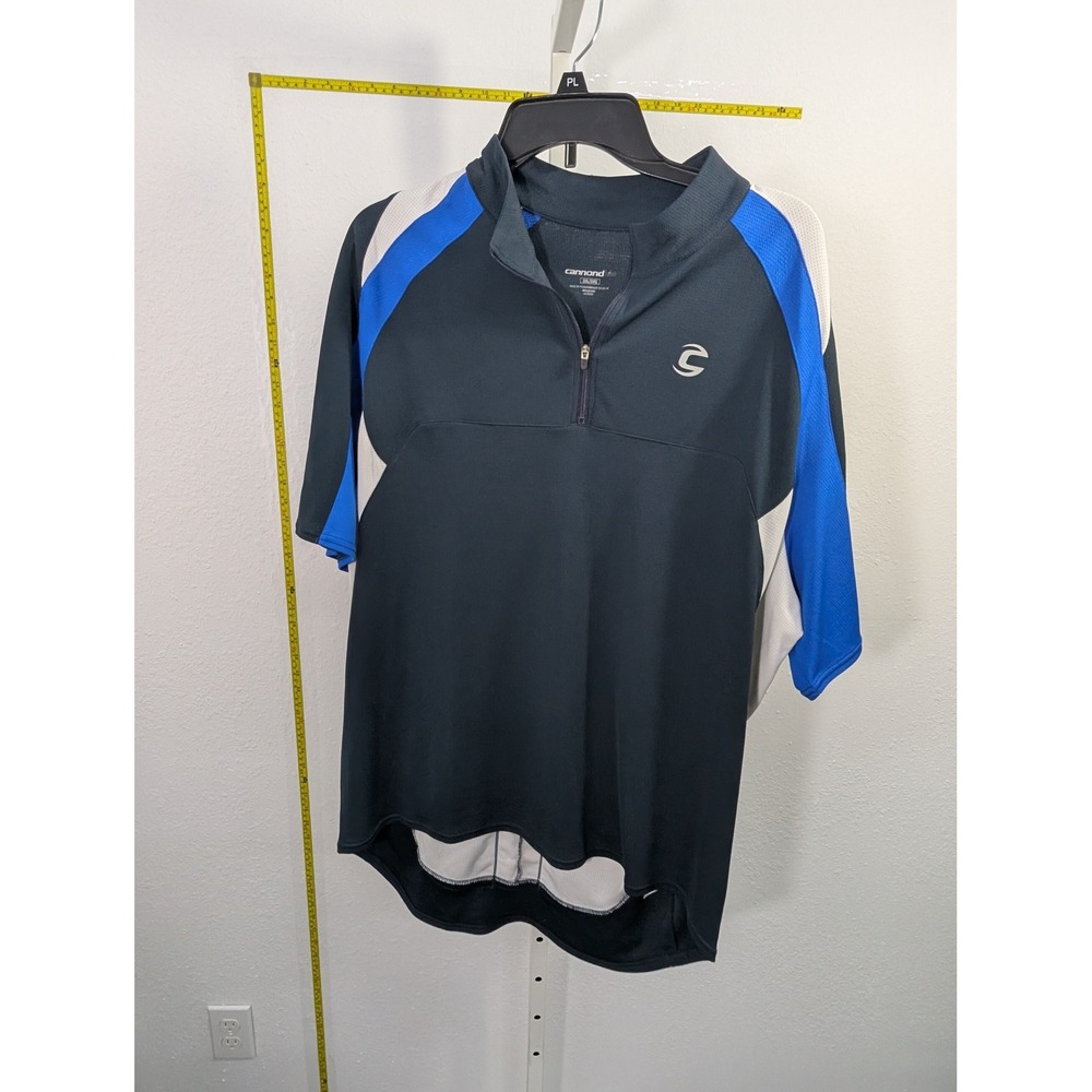 Cannondale Mens 3XL Cycling Jersey Short Sleeve Quarter Zip Blue Black White